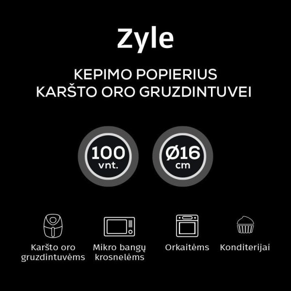 Kepimo popierius karšto oro gruzdintuvei Zyle Ø16 ZY3362AFP, 100 vnt Online Hot Sale