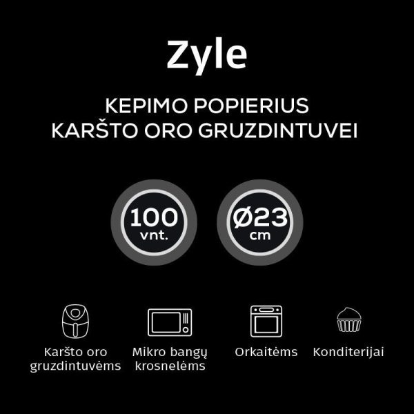 Kepimo popierius karšto oro gruzdintuvei Zyle Ø23 ZY3520AFP, 100 vnt on Sale