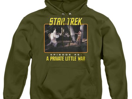 STAR TREK THE ORIGINAL SERIES : EPISODE 45 ADULT PULL OVER HOODIE MILITARY GREEN SM Sale