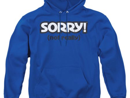 SORRY : NOT SORRY ADULT PULL OVER HOODIE Royal Blue 2X Cheap